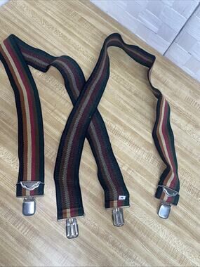 Leegin Fall Color Rainbow Suspenders Adjustable West Germany Sz Medium